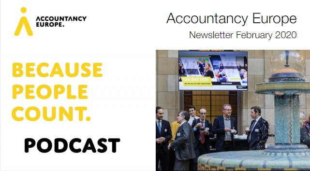 Accountancy Europe a publicat buletinul de știri aferent lunii februarie 2020, disponibil direct pe site-ul organizației.