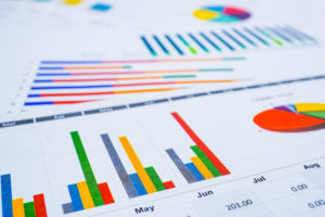 Charts Graphs spreadsheet paper. Financial development, Banking Account, Statistics, Investment Analytic research data economy, Stock exchange Business office company meeting concept.